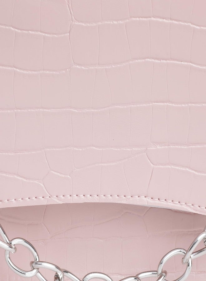 Fastrack Party Sling Bag for Women |Stylish and Structured Handbag for Girls, Ladies, Women | Textured Bag Made of faux Leather (pink) - Image 5